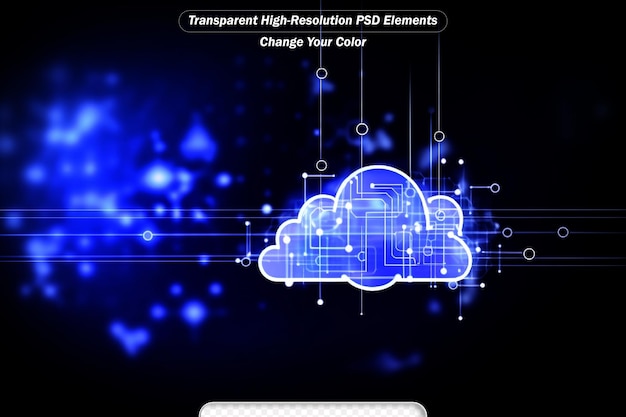 PSD 디지털 클라우드 컴퓨팅 사이버 보안 디지털 데이터 네트워크 보호