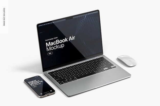 PSD Цифровой контент macbook mockup perspective