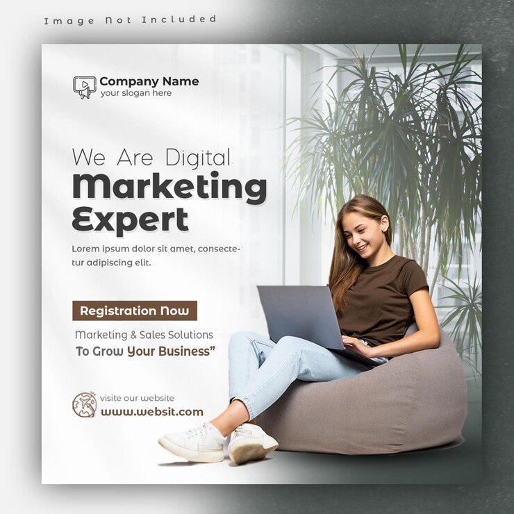 PSD digital creative marketing agency social post or banner template