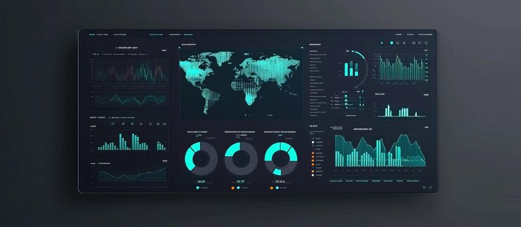 PSD digital dashboard with global data