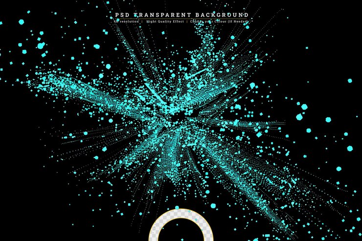 PSD digital dot circle technology corporate on transparent background