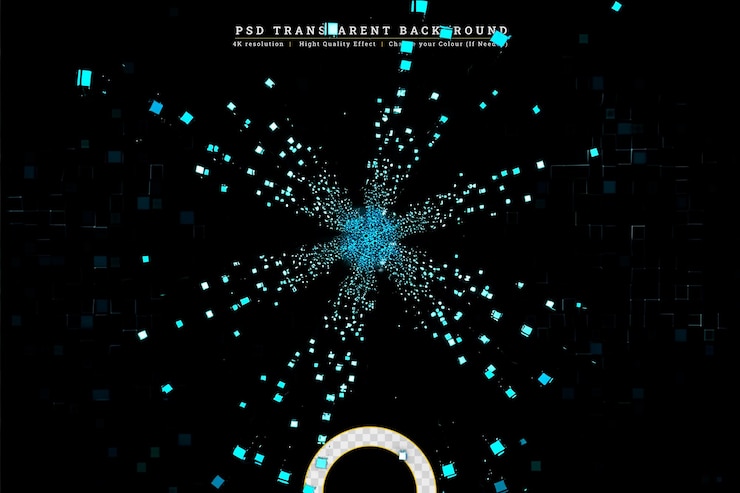 PSD digital dot circle technology corporate on transparent background