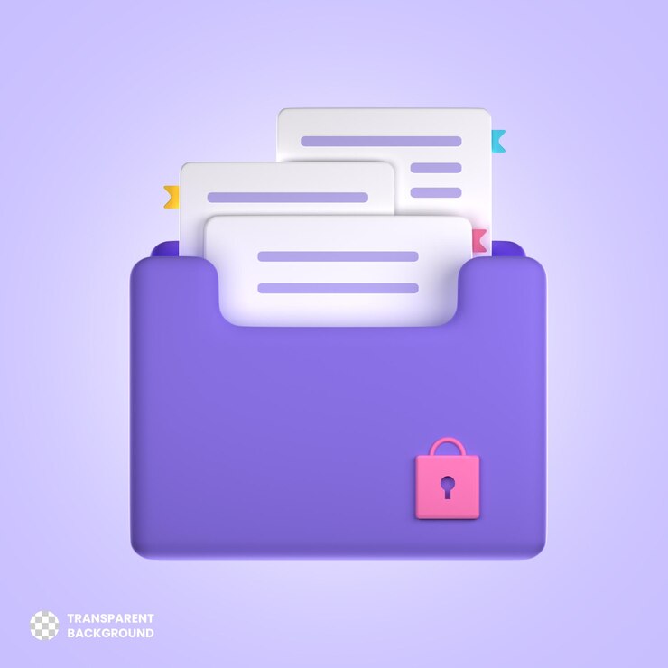 PSD digital files folder 3d illustration