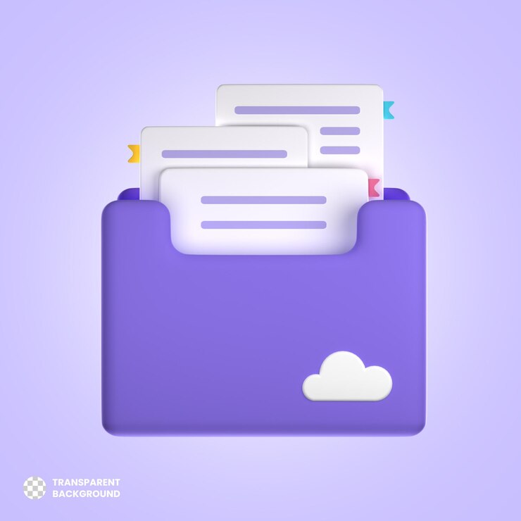 PSD digital files folder 3d illustration