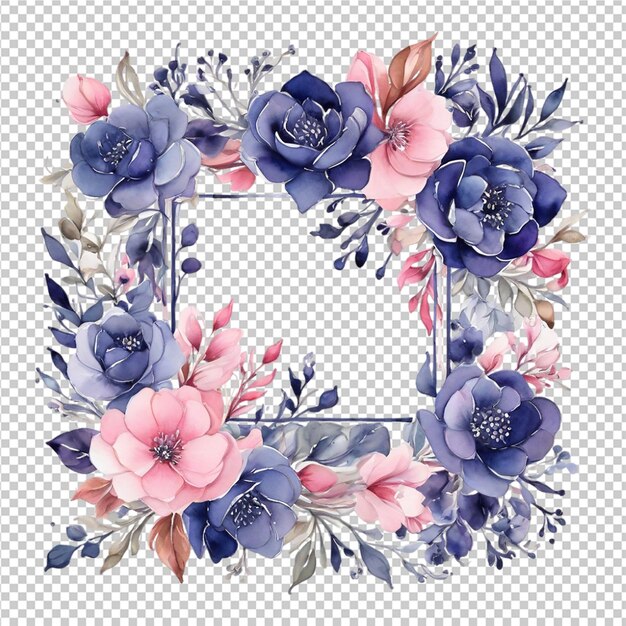 PSD digital flower painting weddign card design