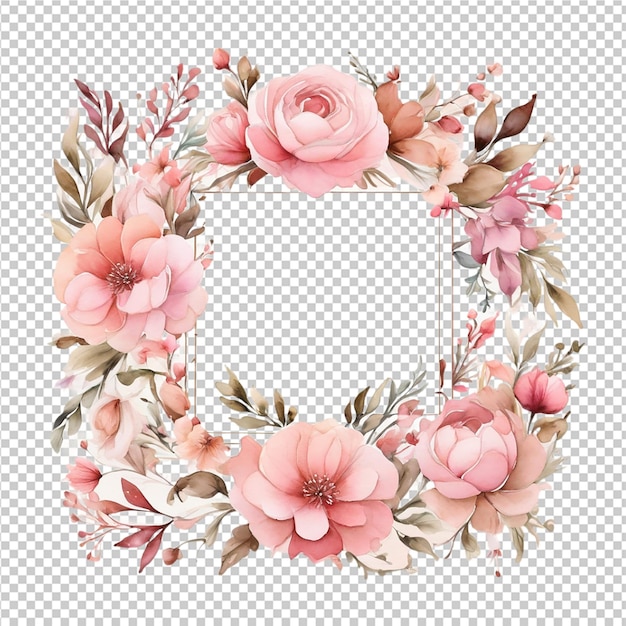 PSD digital flower painting weddign card design