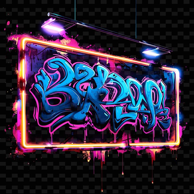 PSD digital graffiti signboard with a graffiti style board moder y2k shape creative signboard decor