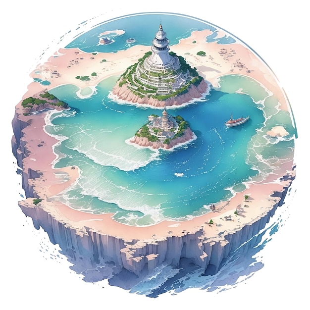 digital illustration of the most beautiful sea