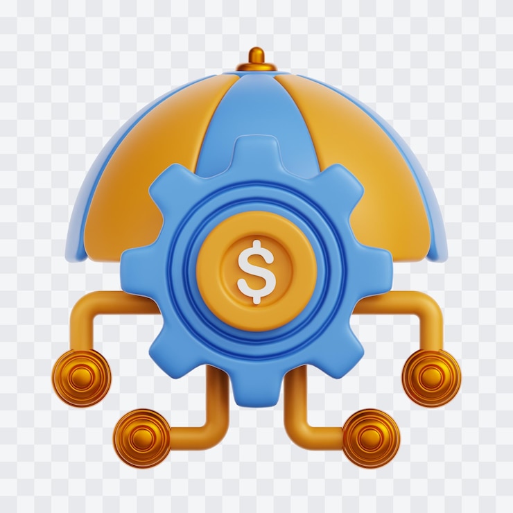 PSD digital insurance 3d illustration