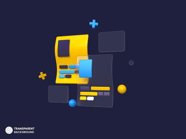 digital invoice icon 3d render illustration