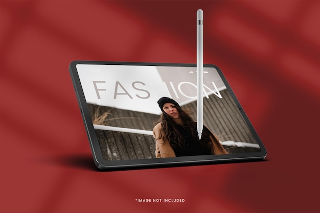 Mockup di ipad digitale con penna elegante