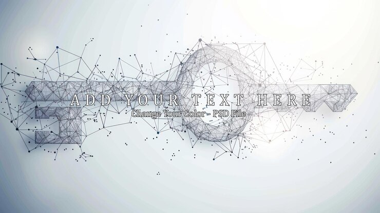 PSD digital key abstract security concept