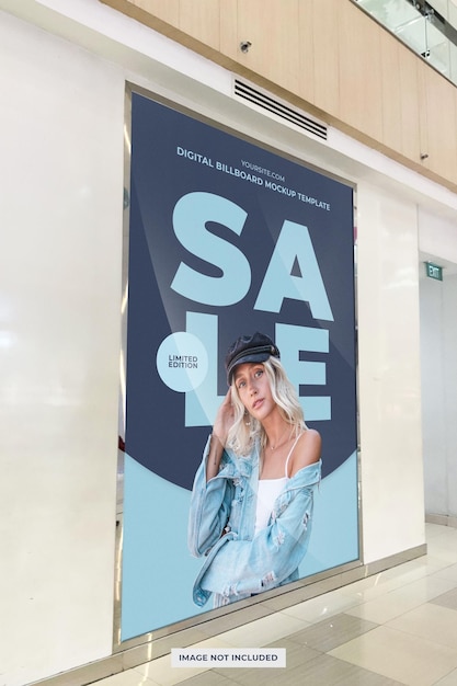 digital landscape billboard inside department store