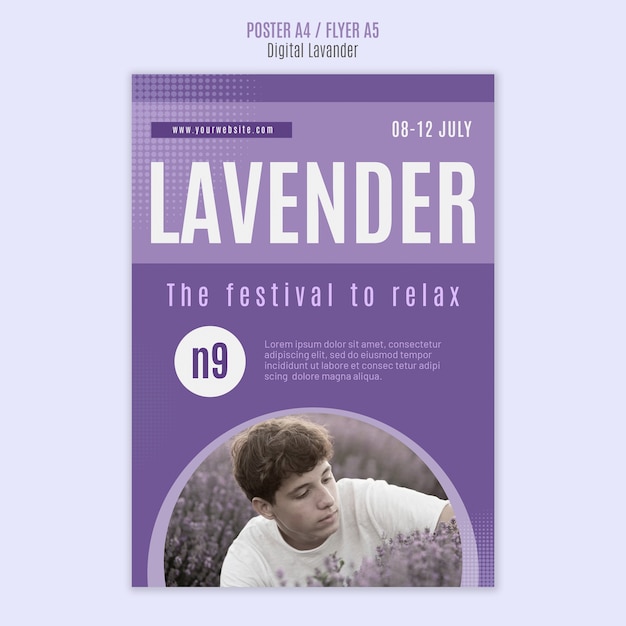 PSD digital lavander tempalte design