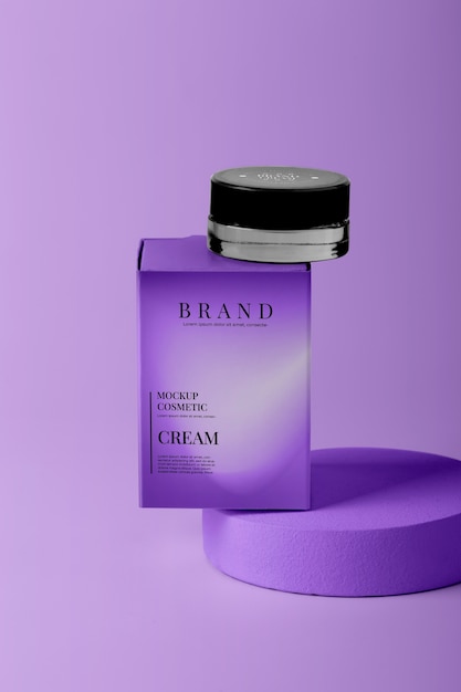 PSD digital lavender cosmetic packaging mockup