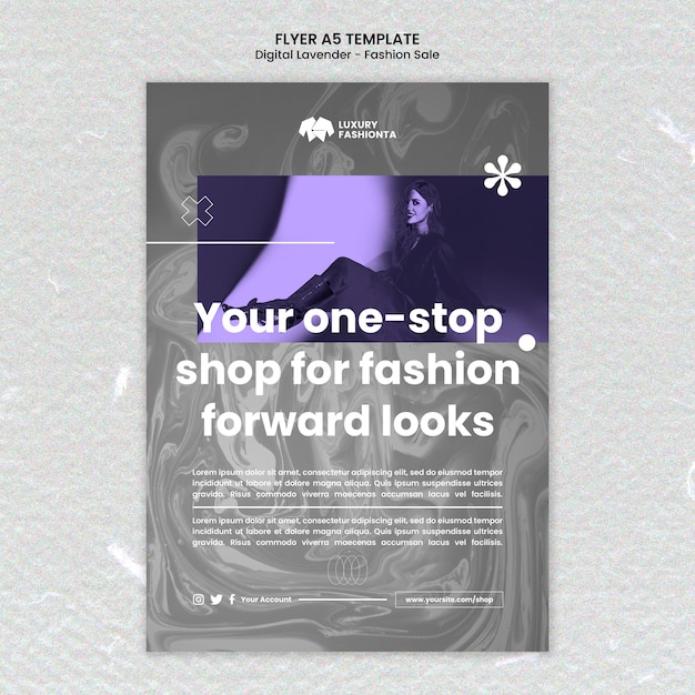 PSD digital lavender poster template