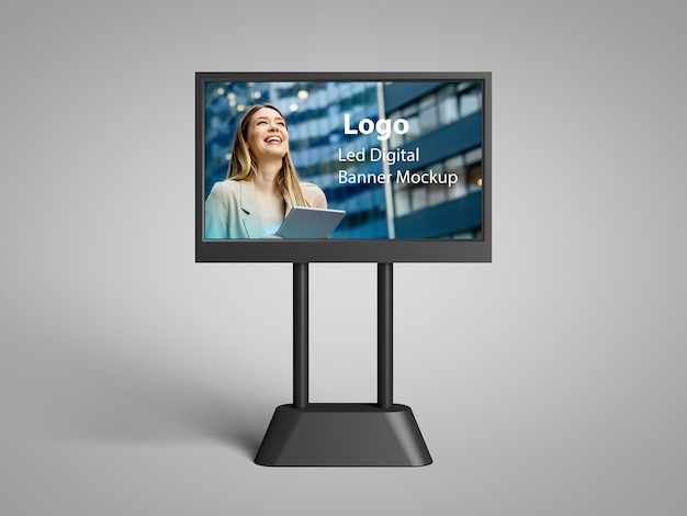 digital led banner mockup for outdoor advertising