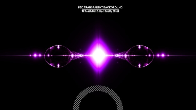 digital lens flare in black bacground horizontal frame
