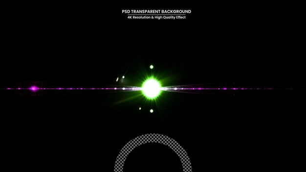 PSD 검정색 배경 가로 프레임의 디지털 렌즈 플레어