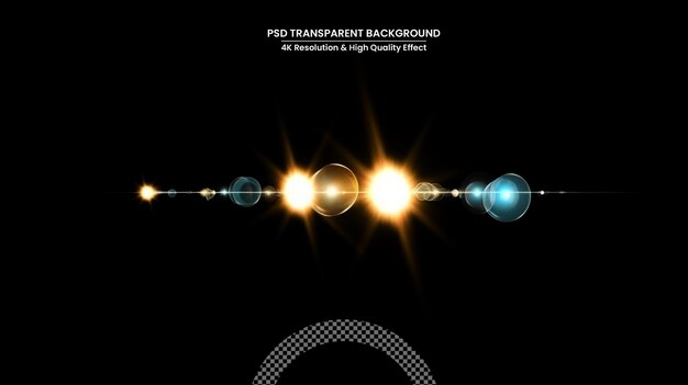 PSD 검정색 배경 가로 프레임의 디지털 렌즈 플레어