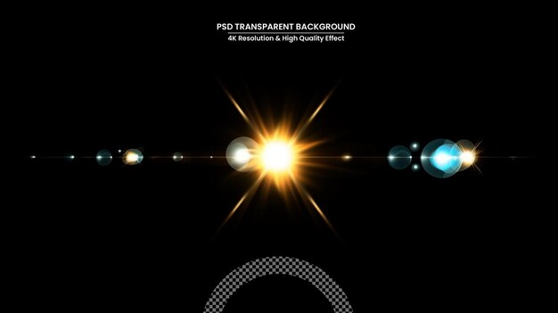 PSD 검정색 배경 가로 프레임의 디지털 렌즈 플레어