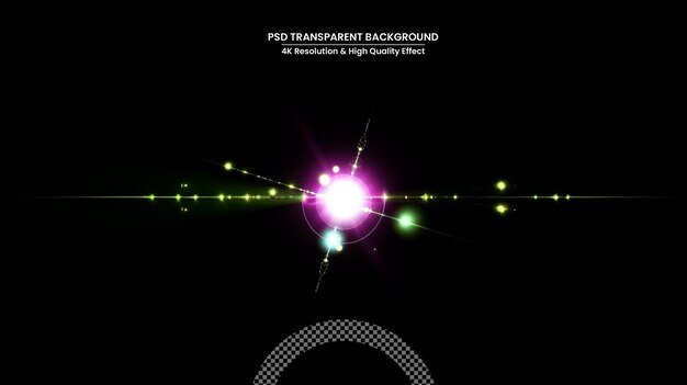 PSD 검정색 배경 가로 프레임의 디지털 렌즈 플레어