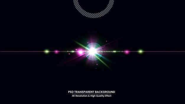 Digital lens flare in Transparent background