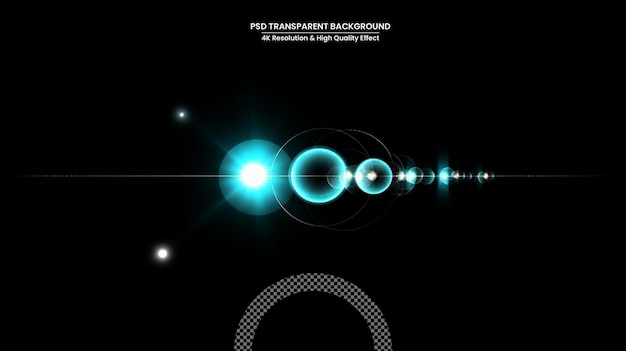 PSD riflesso lente digitale su sfondo trasparente