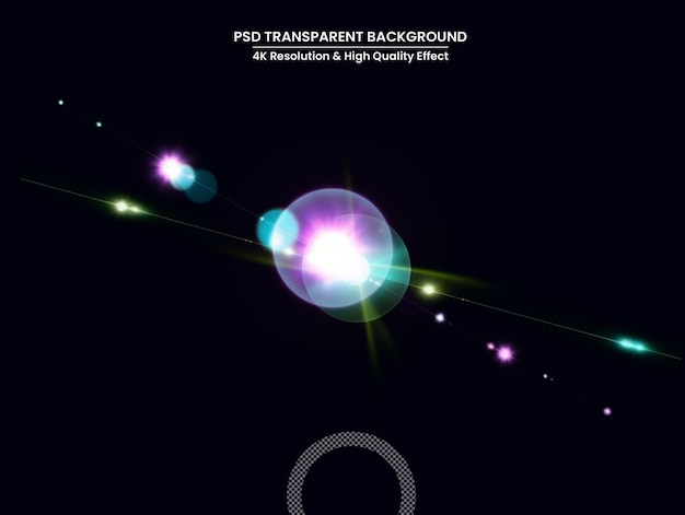 digital lens flare in transparent background