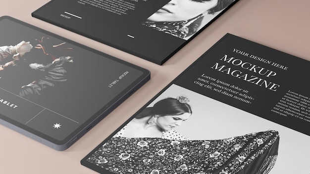 PSD digital magazine mockup design