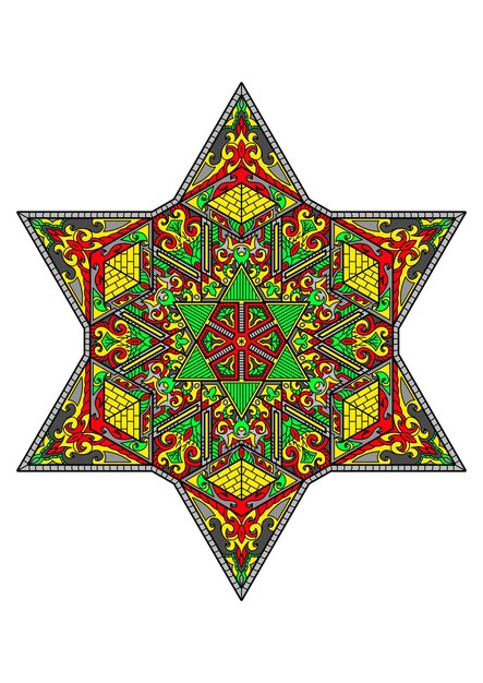 Digital Mandala med unik design og mønstre fulle av farger