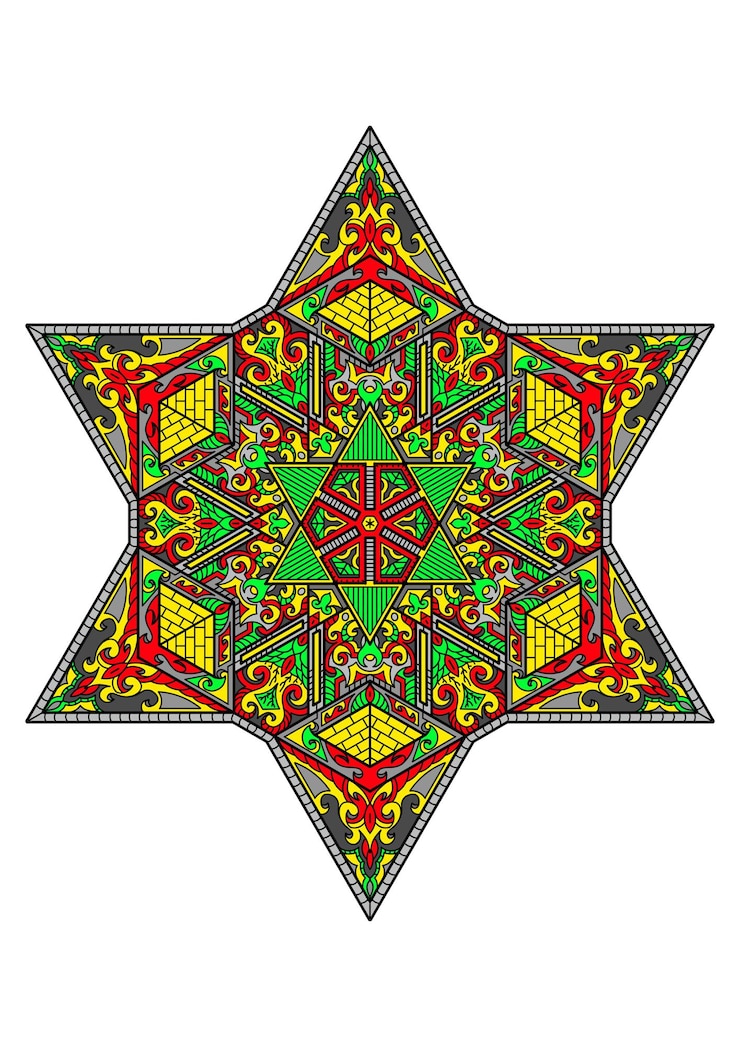 PSD digital mandala with unique design and patterns full of colors