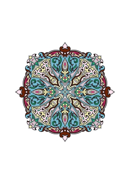 PSD digital mandala with unique design and patterns full of colors