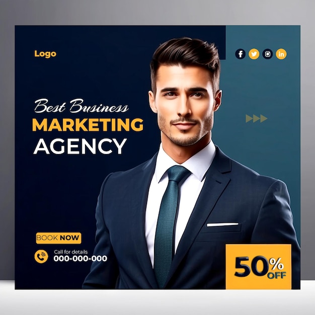 PSD digital marketing agencies and corporate business social media post template banners ai generated