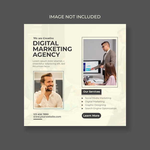 Digital marketing agency banner design or square banner template corporate flyer template