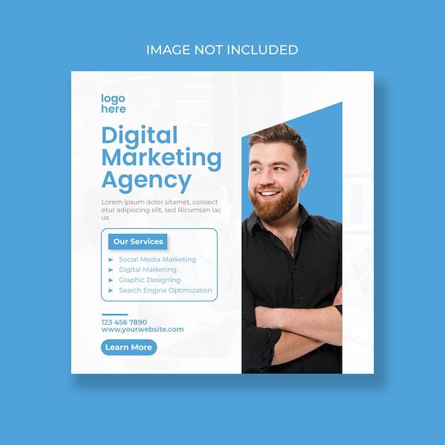 Digital marketing agency banner design or square banner template corporate flyer template