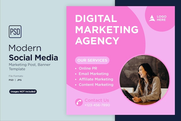 Digital Marketing Agency Bedrijfsbannerontwerp sjabloon