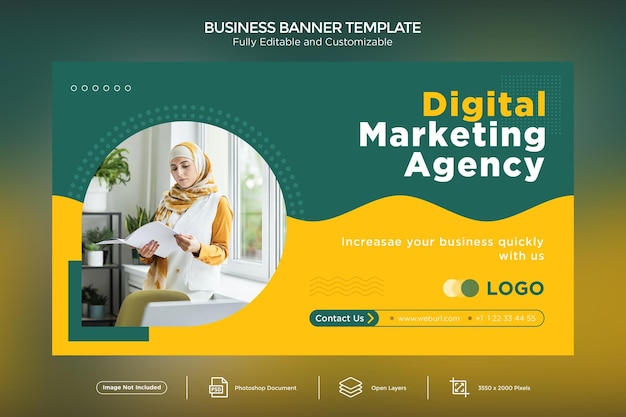 Modello di progettazione di banner aziendali per agenzie di marketing digitale