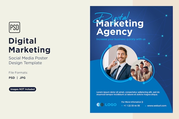 digital marketing agency business poster design template