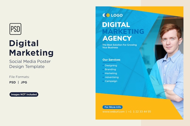digital marketing agency business poster design template