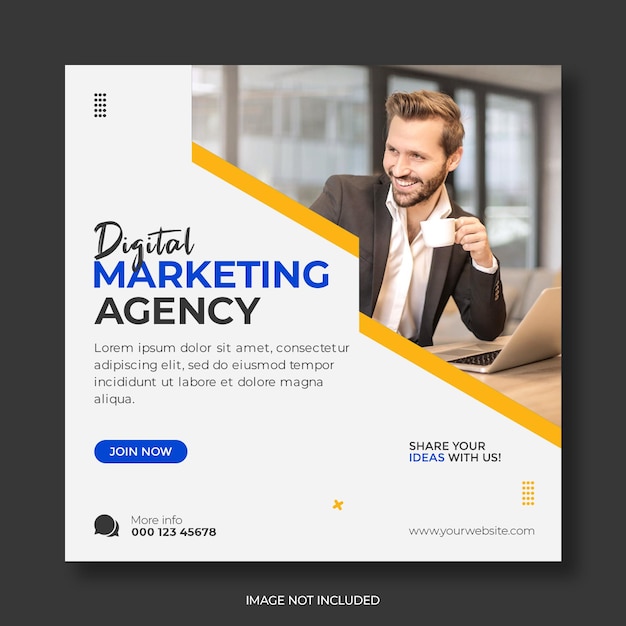 PSD digital marketing agency and business promotion social media post template