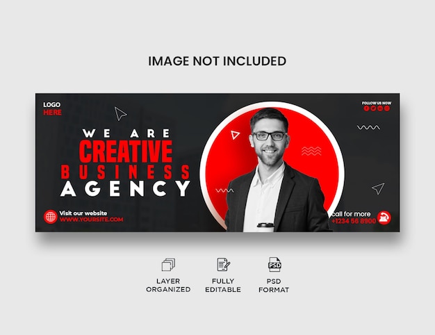 Digital marketing agency business solution corporate facebook cover and web banner template