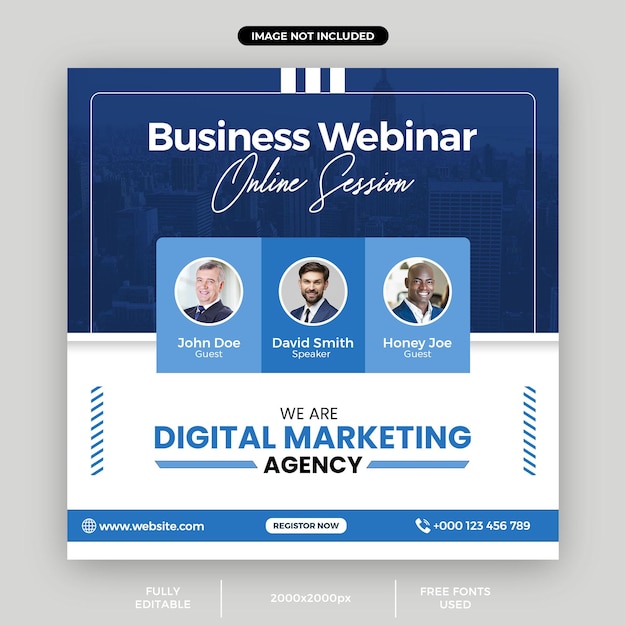 Digital Marketing Agency Business Webinar Instagram post or corporate Social Media Post Template