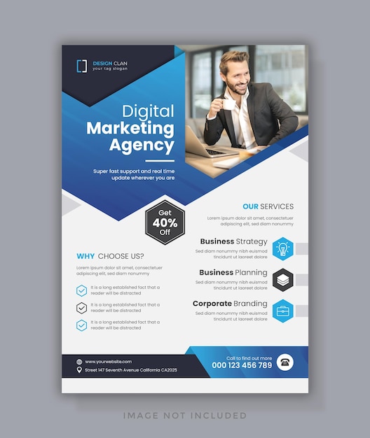 Digital marketing agency corporate business flyer template