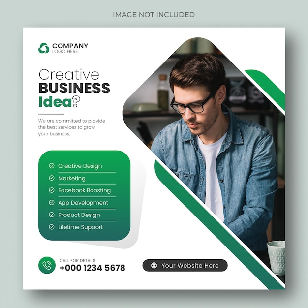 PSD digital marketing agency and corporate business social media post template