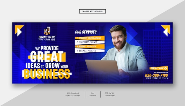 Digital marketing agency and corporate facebook cover banner template