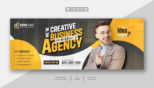 PSD digital marketing agency and corporate facebook cover banner template