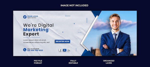 PSD digital marketing agency and corporate facebook cover post banner template design