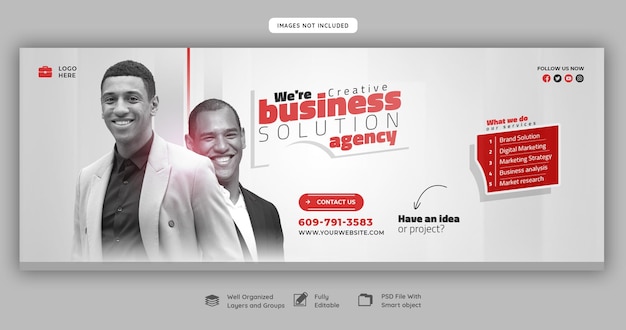 PSD digital marketing agency and corporate facebook cover template