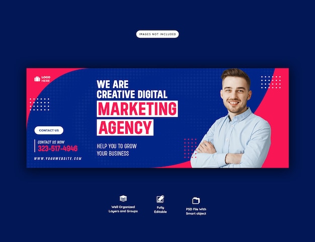 Digital marketing agency and corporate facebook cover template